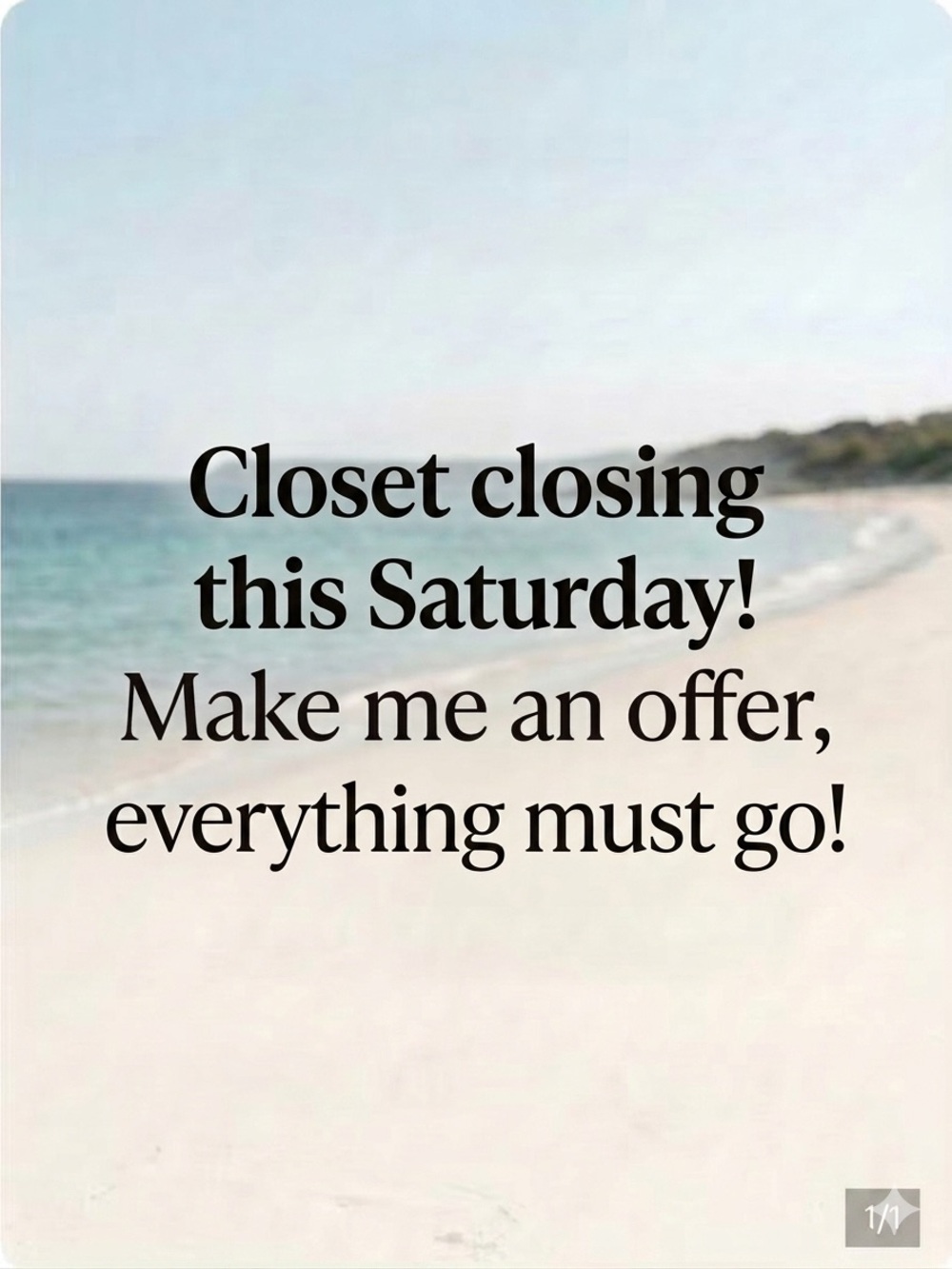Closet closing this week! Everything must go!